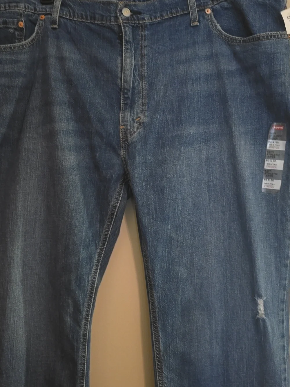 New Levi's 541‎ Men's 50x30 Athletic Taper Medium Wash Distress Jeans